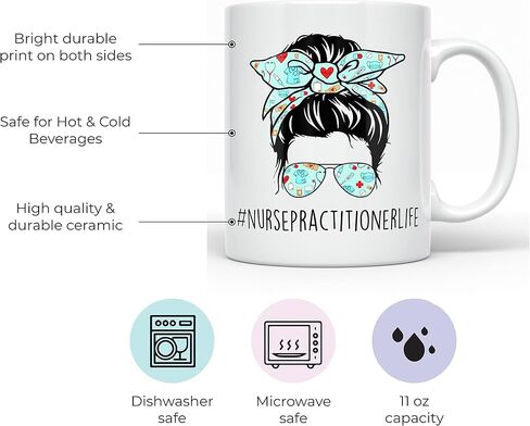 YouNique Designs Nurse Practitioner Coffee Mug, 11 Ounces, Nurse Practitioner Mugs for Women, Family Nurse Practitioner, NP Week Gifts, Psychiatric Mental Health Nurse Practitioner (Black Handle) in Saudi Arabia