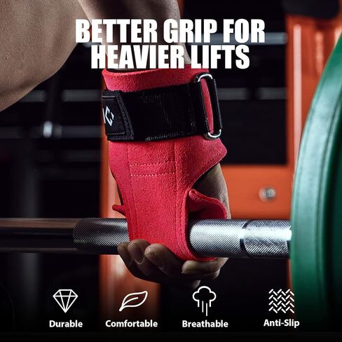 Weight Lifting Wrist Wraps Weight Lifting Straps for Weightlifting, Weight Lifting Gloves for Women and Men, Leather Lifting Wrist Straps for Deadlift, Powerlifting… in Saudi Arabia