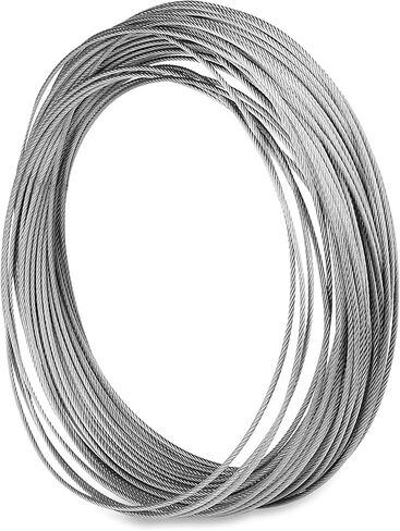 1/8 Inch x 164 Feet Wire Rope Cable, 3mm Thick 304 Stainless Steel Wire Rope, 7x19 Strands Aircraft Wire Rope for Deck Railing System, Clothesline, Garden Fence in Saudi Arabia