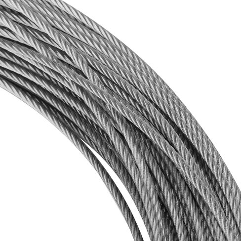 1/8 Inch x 164 Feet Wire Rope Cable, 3mm Thick 304 Stainless Steel Wire Rope, 7x19 Strands Aircraft Wire Rope for Deck Railing System, Clothesline, Garden Fence in Saudi Arabia
