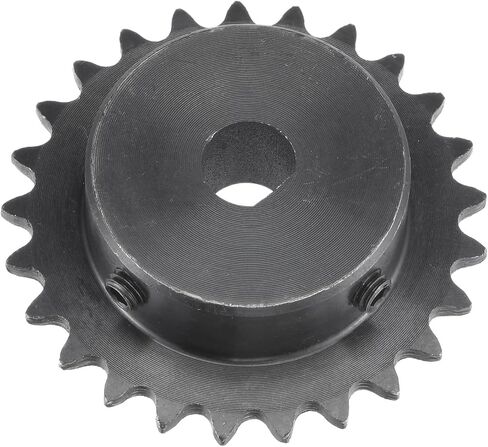 uxcell 25 Tooth Roller Sprocket B Type, 25 Chain Single Strand 1/4" Pitch, 8 x 7.5mm Bore Black Oxide C45 Carbon Steel with Set Screws for ISO 04C Chain in Saudi Arabia