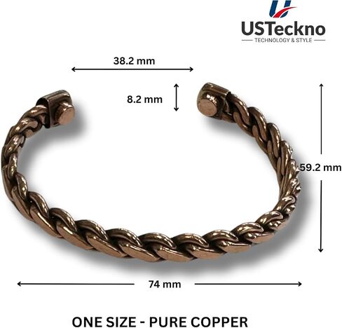 Hand Forged 100% Pure Copper Bracelet. Made with Solid High Gauge Copper and Health benefits. Enhance your well-being in style in Saudi Arabia