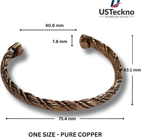 Hand Forged 100% Pure Copper Bracelet. Made with Solid High Gauge Copper and Health benefits. Enhance your well-being in style in Saudi Arabia