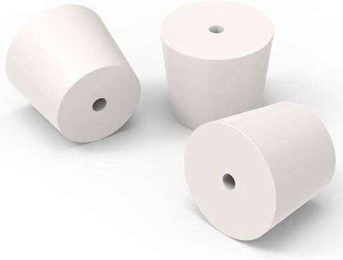 Solid Rubber Stoppers with Single Hole, Size 6#, Set of 5, Precision Tapered Lab Seal Rubber Stoppers for Air-Tight Control in Saudi Arabia