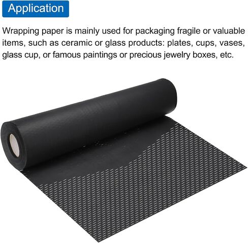 MECCANIXITY Honeycomb Packing Paper 20 Inch x 65.6 Feet Cushioning Wrap Rolls Packing Paper for Moving Shipping Packaging Gifts Black in Saudi Arabia