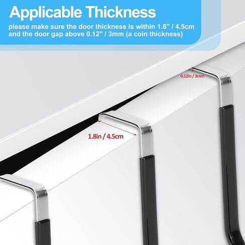 HengLiSam Over The Door Hook,Double stainless steel hook on door,4 Pack Over The Door Hooks for Bathroom, Living Room, Kitchen Hanging Clothes, Towels, Shoe Bag, Hats in Kuwait