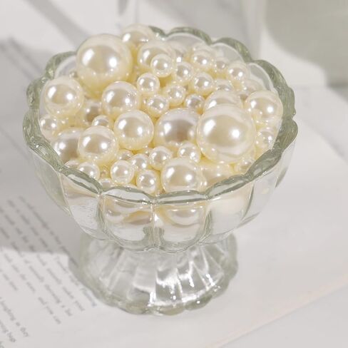 FUTUREPLUSX 250PCS Floating Beads and 5,000PCS Water Gel Beads, Vase Fillers No Hole White Vase Pearls for Centerpiece Candle Wedding Birthday Brushes Holder in Saudi Arabia