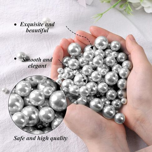 FUTUREPLUSX 250PCS Floating Beads and 5,000PCS Water Gel Beads, Vase Fillers No Hole White Vase Pearls for Centerpiece Candle Wedding Birthday Brushes Holder in Saudi Arabia