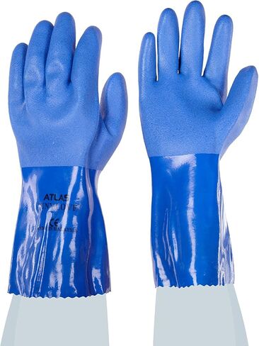 SHOWA Atlas 300 Natural Latex Palm Coated General Purpose Work Glove, Blue, Large (Pack of 12 Pair) in Saudi Arabia
