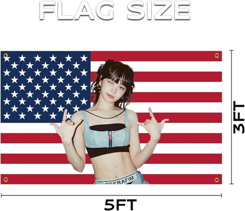 Generic LE SSERAFIM CHAEWON America Tapestry 3X5FT Funny Tapestry,with 4 Brass Grommets,Indoor Tapestry For Decorate Bar Living Room Bedroom University Dormitory in Saudi Arabia