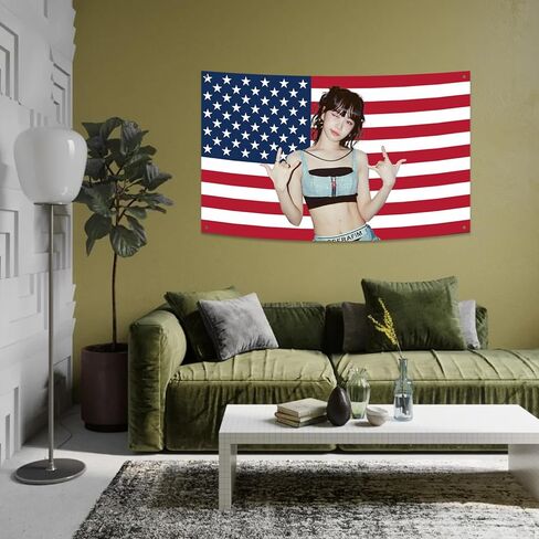 Generic LE SSERAFIM CHAEWON America Tapestry 3X5FT Funny Tapestry,with 4 Brass Grommets,Indoor Tapestry For Decorate Bar Living Room Bedroom University Dormitory in Saudi Arabia