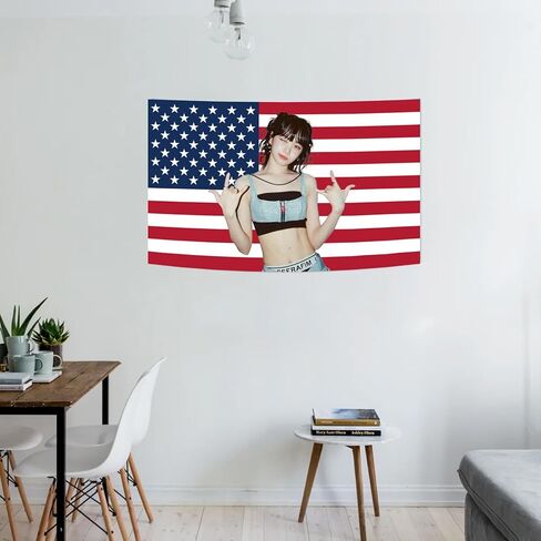 Generic LE SSERAFIM CHAEWON America Tapestry 3X5FT Funny Tapestry,with 4 Brass Grommets,Indoor Tapestry For Decorate Bar Living Room Bedroom University Dormitory in Saudi Arabia