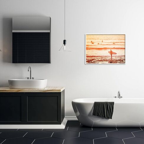 Stupell Industries Surfing Sunset Beach Shore Framed Wall Art, Design by Igor Vitomirov in Saudi Arabia