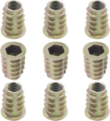 MroMax Hex Threaded Inserts M5 Internal Threads Hex Drive with Flanged 0.39-inch Length Screw in Nut Threaded Wood Inserts Metric,Zinc Alloy Furniture Bolt Fastener Connector for Soft Wood 50pcs in Saudi Arabia