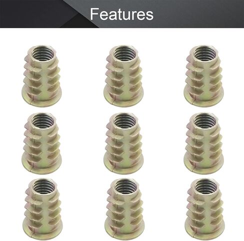 MroMax Hex Threaded Inserts M5 Internal Threads Hex Drive with Flanged 0.39-inch Length Screw in Nut Threaded Wood Inserts Metric,Zinc Alloy Furniture Bolt Fastener Connector for Soft Wood 50pcs in Saudi Arabia
