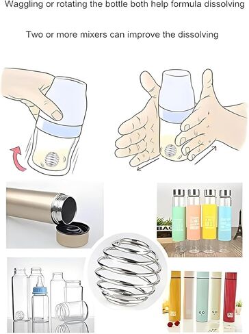 5-Pack Formula Mixers,Milkshake Protein Shaker Ball For Baby Formula Bottle,304 Stainless Steel Wire Mixer Mixing Ball For Small Shaker,Drinking Bottle Cup in Saudi Arabia