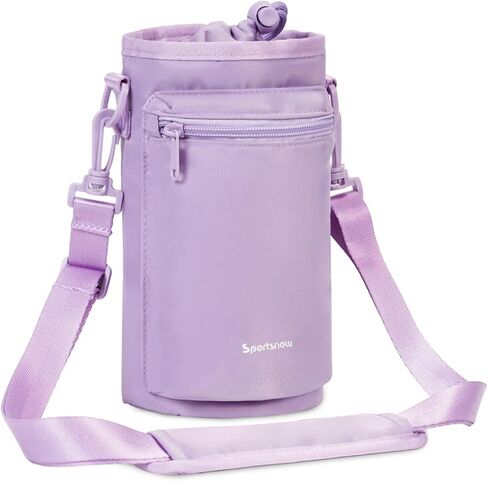 حامل زجاجة مياه من Sportsnew مع حزام، حقيبة زجاجة مياه سعة 32 أونصة مع جيب للهاتف وحقيبة حامل زجاجة مياه معزولة للمشي لمسافات طويلة باللون الأسود، في انتظار الحصول على براءة اختراع in Kuwait