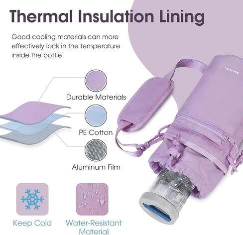 حامل زجاجة مياه من Sportsnew مع حزام، حقيبة زجاجة مياه سعة 32 أونصة مع جيب للهاتف وحقيبة حامل زجاجة مياه معزولة للمشي لمسافات طويلة باللون الأسود، في انتظار الحصول على براءة اختراع in Kuwait