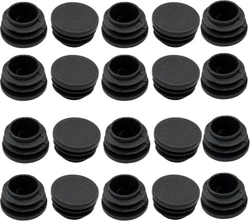 20 Pack 1" Round Plastic Plug, Furniture Pipe Tube Cover Insert Tubing End Caps for Round Tubing Post, Pipe Post, Chairs (Black) in Saudi Arabia