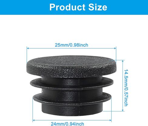 20 Pack 1" Round Plastic Plug, Furniture Pipe Tube Cover Insert Tubing End Caps for Round Tubing Post, Pipe Post, Chairs (Black) in Saudi Arabia