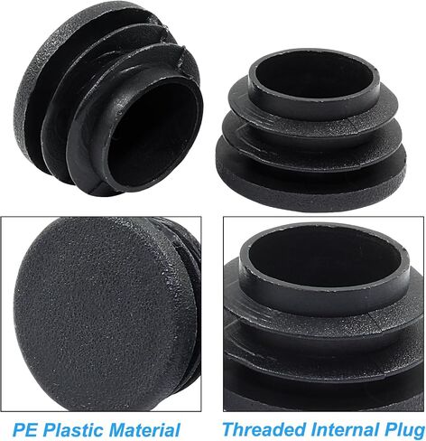 20 Pack 1" Round Plastic Plug, Furniture Pipe Tube Cover Insert Tubing End Caps for Round Tubing Post, Pipe Post, Chairs (Black) in Saudi Arabia