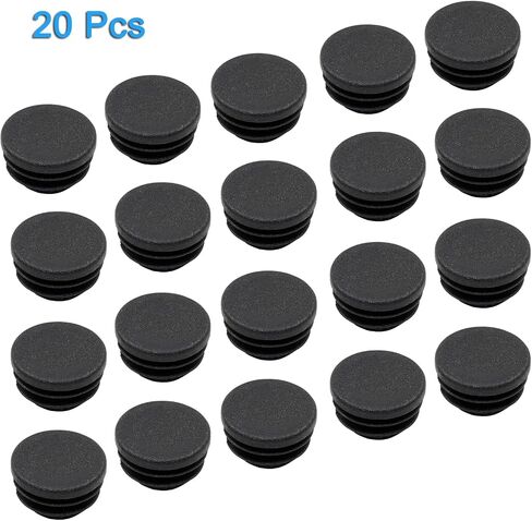 20 Pack 1" Round Plastic Plug, Furniture Pipe Tube Cover Insert Tubing End Caps for Round Tubing Post, Pipe Post, Chairs (Black) in Saudi Arabia