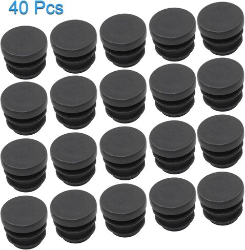 20 Pack 1" Round Plastic Plug, Furniture Pipe Tube Cover Insert Tubing End Caps for Round Tubing Post, Pipe Post, Chairs (Black) in Saudi Arabia