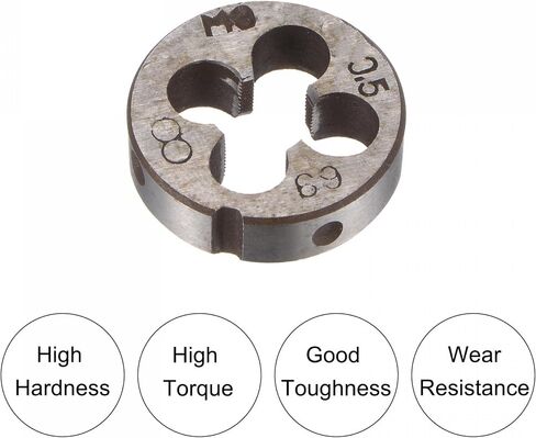 uxcell Die Stock Handle Wrench Set, M8 x 1.25 Threading Round Die and 25mm (Fit M7-M9 Dies) Holder Adjustable Wrench Hand Tool in Saudi Arabia
