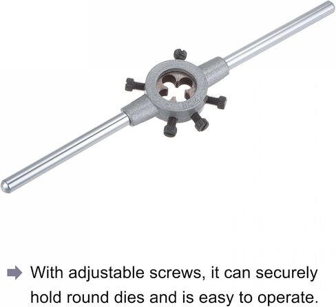 uxcell Die Stock Handle Wrench Set, M8 x 1.25 Threading Round Die and 25mm (Fit M7-M9 Dies) Holder Adjustable Wrench Hand Tool in Saudi Arabia