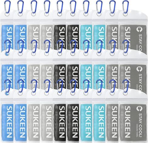 Sukeen Cooling Towel for Neck and Face (40"x12"),Microfiber Bulk Cooling Towels for Athletes Cooling Neck Wraps Instant Cooling Towels for Yoga,Gym,Golf,Running,Fitness and Workout (30pack) in Saudi Arabia