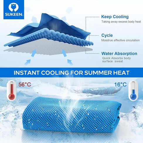 Sukeen Cooling Towel for Neck and Face (40"x12"),Microfiber Bulk Cooling Towels for Athletes Cooling Neck Wraps Instant Cooling Towels for Yoga,Gym,Golf,Running,Fitness and Workout (30pack) in Saudi Arabia