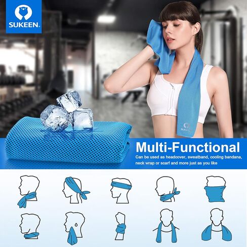 Sukeen Cooling Towel for Neck and Face (40"x12"),Microfiber Bulk Cooling Towels for Athletes Cooling Neck Wraps Instant Cooling Towels for Yoga,Gym,Golf,Running,Fitness and Workout (30pack) in Saudi Arabia