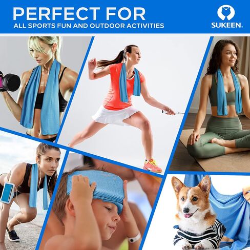 Sukeen Cooling Towel for Neck and Face (40"x12"),Microfiber Bulk Cooling Towels for Athletes Cooling Neck Wraps Instant Cooling Towels for Yoga,Gym,Golf,Running,Fitness and Workout (30pack) in Saudi Arabia