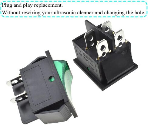 KCD3 Rocker Switch Toggle 2 Pins 2 Position ON/Off AC 16A 250V DPDT Red Led Light Illuminated Plug and Play Stable Connect Compact Easy Click in Position for Heater Press Bench 4PCS in Saudi Arabia