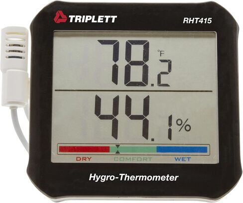 مقياس حرارة رطوبة داخلي رقمي من Triplett RHT22 مزود بشاشة عرض مزدوجة وشهادة إمكانية التتبع إلى NIST - درجة الحرارة والرطوبة in Kuwait