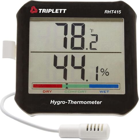 مقياس حرارة رطوبة داخلي رقمي من Triplett RHT22 مزود بشاشة عرض مزدوجة وشهادة إمكانية التتبع إلى NIST - درجة الحرارة والرطوبة in Kuwait