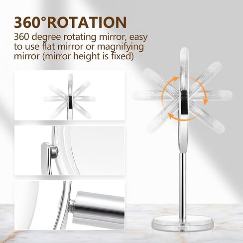Makeup Mirror, 20X Magnifying Mirror for Desk, Makeup Mirror with Magnification 8 inch, Double Sided 1X/20X Magnifying Mirror with Stand, Personal Makeup Mirrors for Home and Office in Saudi Arabia