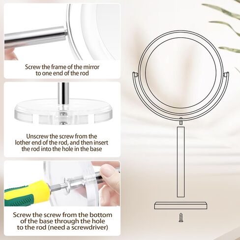 Makeup Mirror, 20X Magnifying Mirror for Desk, Makeup Mirror with Magnification 8 inch, Double Sided 1X/20X Magnifying Mirror with Stand, Personal Makeup Mirrors for Home and Office in Saudi Arabia