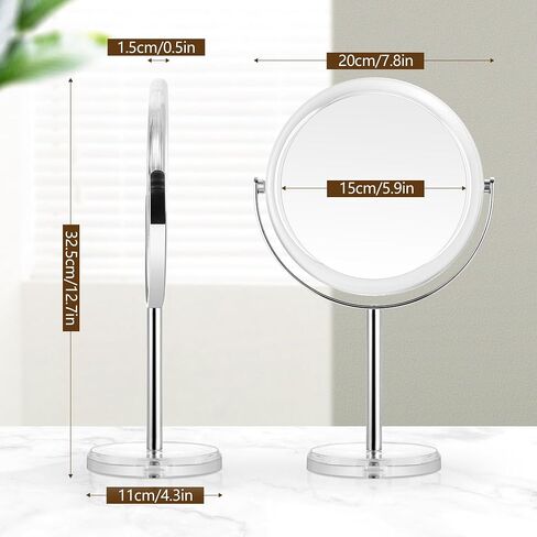 Makeup Mirror, 20X Magnifying Mirror for Desk, Makeup Mirror with Magnification 8 inch, Double Sided 1X/20X Magnifying Mirror with Stand, Personal Makeup Mirrors for Home and Office in Saudi Arabia