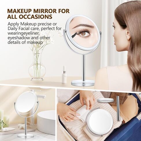Makeup Mirror, 20X Magnifying Mirror for Desk, Makeup Mirror with Magnification 8 inch, Double Sided 1X/20X Magnifying Mirror with Stand, Personal Makeup Mirrors for Home and Office in Saudi Arabia