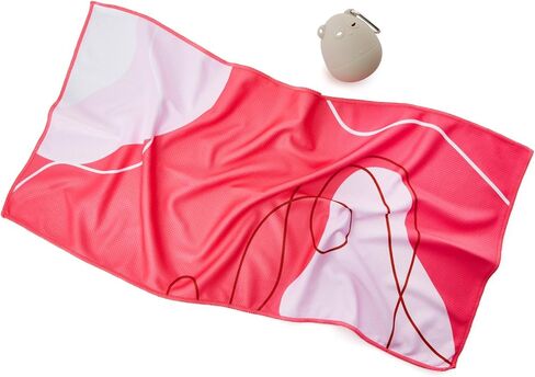 Cooling Towel for Neck and face,ice Towel Ultra-fine Fiber Cooling Material, with Cute Silicone Pouch, eas12*24-inch Pink and Purple in Saudi Arabia