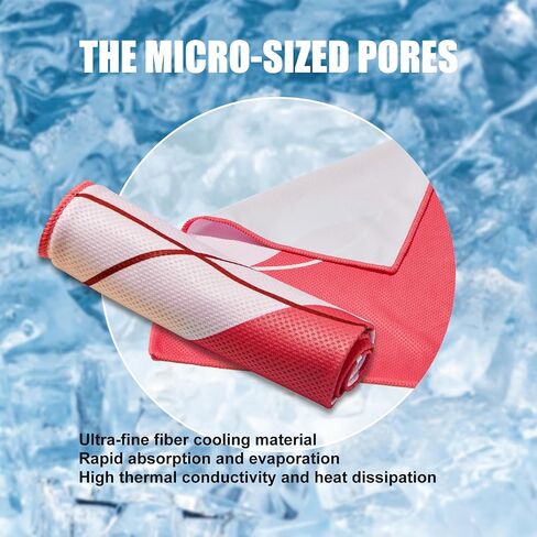 Cooling Towel for Neck and face,ice Towel Ultra-fine Fiber Cooling Material, with Cute Silicone Pouch, eas12*24-inch Pink and Purple in Saudi Arabia