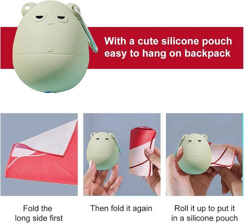 Cooling Towel for Neck and face,ice Towel Ultra-fine Fiber Cooling Material, with Cute Silicone Pouch, eas12*24-inch Pink and Purple in Saudi Arabia