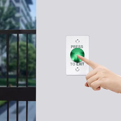 اضغط على زر الخروج، DC12V نوع جرس الباب من الفولاذ المقاوم للصدأ، طلب دائري للخروج من الحجم القياسي للتحكم في الوصول إلى الباب، NC COM ولا يوجد مخرج in Saudi Arabia