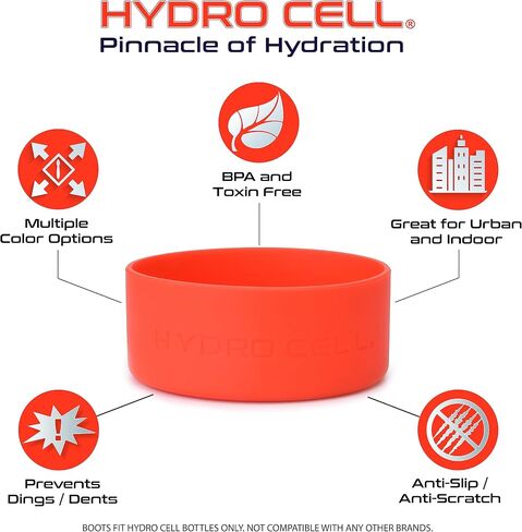 حذاء سفلي من السيليكون من HYDRO CELL - غطاء واقي لزجاجات المياه المصنوعة من الفولاذ المقاوم للصدأ سعة 64 أونصة، 40 أونصة، 32 أونصة، 24 أونصة، 18 أونصة، ملحقات حامي الزجاجة المعزولة المضادة للانزلاق in Kuwait