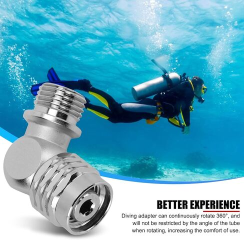 EVTSCAN Scuba Diving 90 110 Degree Swivel Adapter, Brass Chrome Plated, for Hose and 2nd Stage Scuba Diving Regulator, Leak Proof, Two Choices in Saudi Arabia