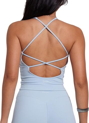 Danysu Sculpt Workout Tank Tops Women Backless Longline Sports Bras Strappy Padded Yoga Top in Saudi Arabia
