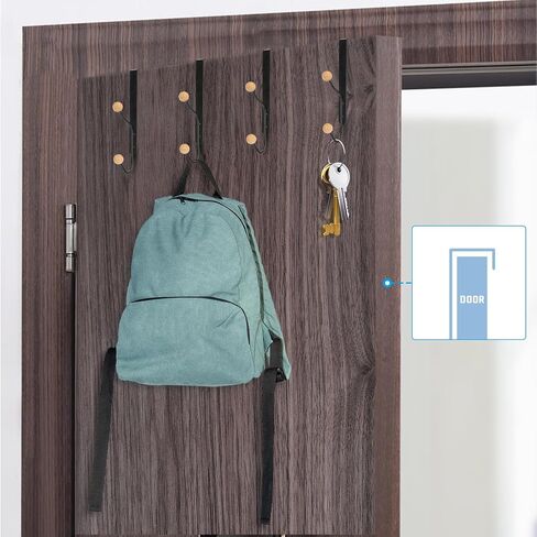Skycase Over The Door Hooks - 4 Packs Over The Door Double Hanger Hooks,Sturdy Metal Twin Hooks Organizer Hooks for Hanging Coats, Hats, Robes, Towels, Black in Saudi Arabia