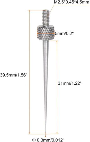 3pcs Needle Point Contact Points R0.15 M2.5 Thread 7mm Length 303 Stainless Steel Pointed Head for Dial Digital Indicators Depth Gauge in Saudi Arabia