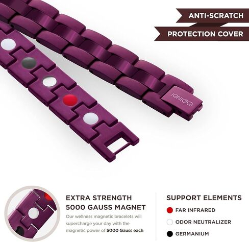 HOLVIST Magnetic Bracelet for Men and Women 4000 Gauss | Mens Magnetic Bracelets | Women Magnetic Bracelet| Comes with Adjustable Length, Sizing Tool and Gift Box in Saudi Arabia